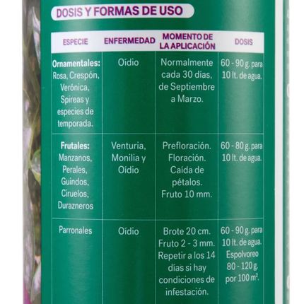 Azufre Fungicida (500 gr) | Gardekin.com