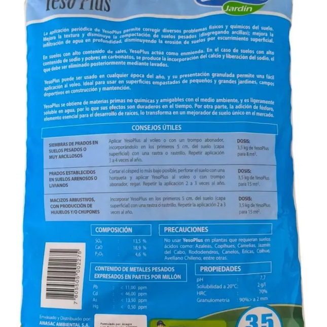 Descompactador De Suelo – Yeso Plus (3.5 Kg) | Gardekin.com