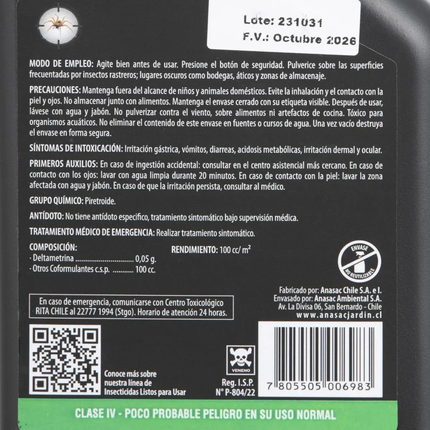 Insecticida arañas Listo Para Usar (500 CC) | Gardekin.com