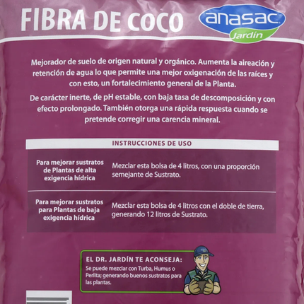 Mejorador suelo fibra coco (4 L) | Gardekin.com