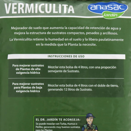 Mejorador suelo vermiculita (4 L) | Gardekin.com