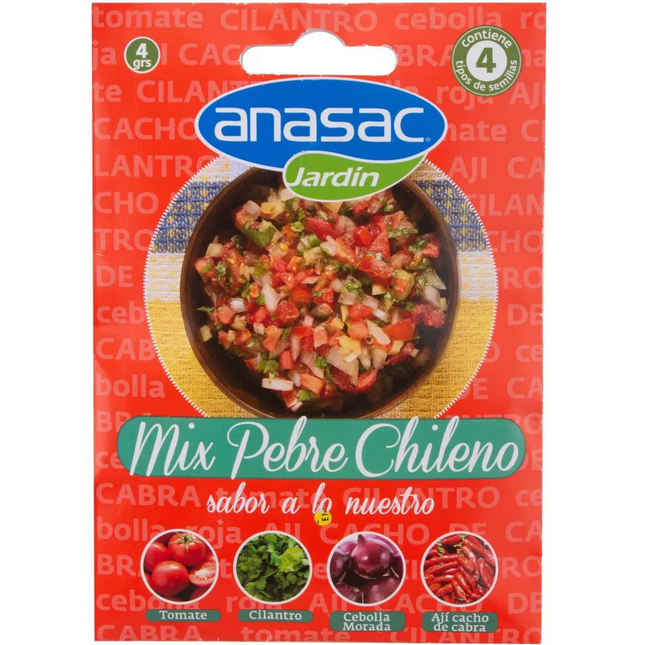 Mix Semillas Pebre Chileno - Tomate, Cilantro, Cebolla, Ají  (4 GR) | Gardekin.com