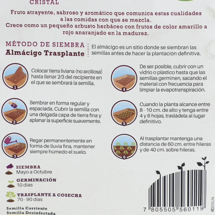 Semillas de Ají Cristal (5 GR) | Gardekin.com
