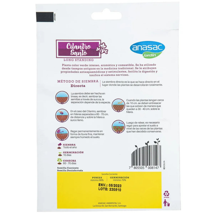 Semillas de Cilantro (5 GR) | Gardekin.com
