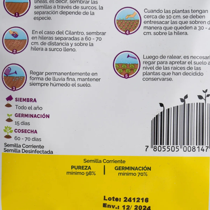 Semillas de Cilantro (5 GR) | Gardekin.com