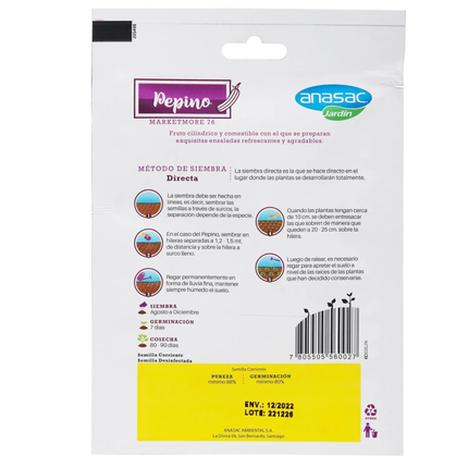 Semillas de Pepino Marketmore (5 GR) | Gardekin.com