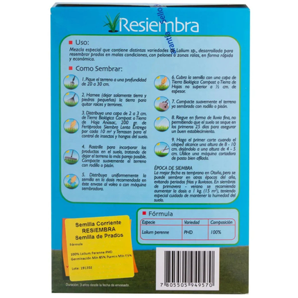 Semilla Pasto resiembra (500 G) | Gardekin.com