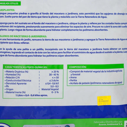 Tierra retenedora de agua (6 L) | Gardekin.com