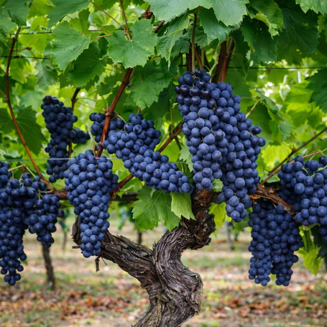 Parra de uva negra lista para producción en exterior